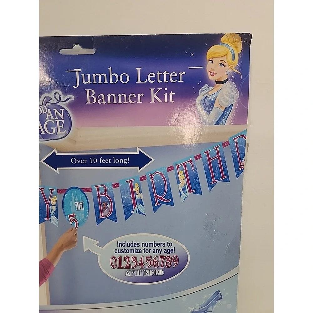 Disney Cinderella Add An Age Jumbo Letter Banner Kit Happy Birthday Supplies